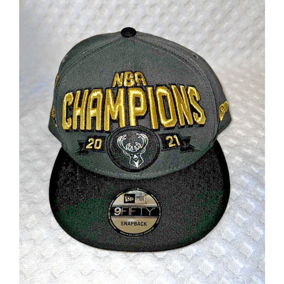New Era Milwaukee Bucks 2021 NBA Champions 9FIFTY Snapback Hat One Size Adult - Picture 1 of 9
